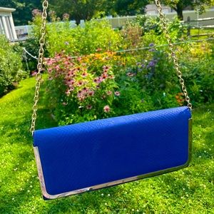 Aldo Royal Blue faux snakeskin crossbody bag